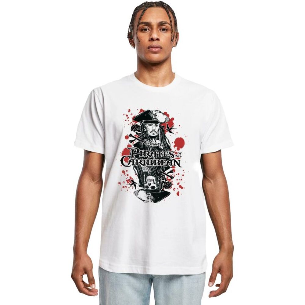 Pirates of the Caribbean Mens Jack Sparrow Cotton T-Shirt / White